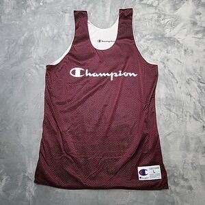 Vintage Champion‎ Jersey's Men's Large Maroon White Mesh Jersey 90s
